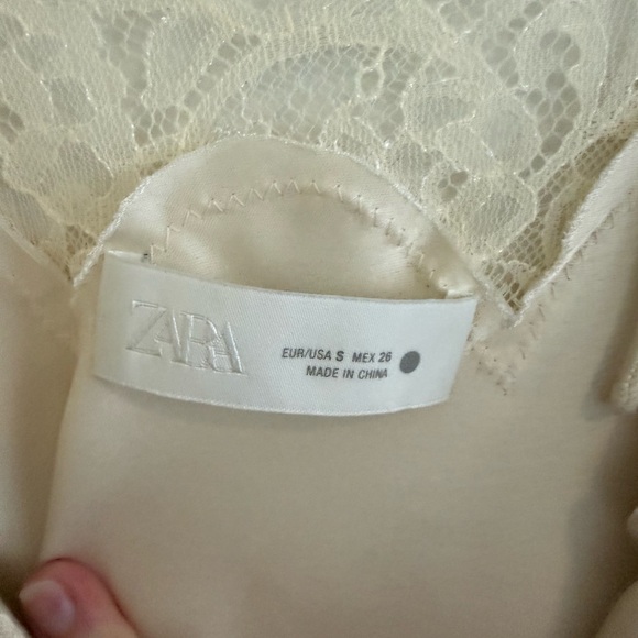 Zara ZW COLLECTION ASYMMETRIC LACE DRESS cream - Picture 5 of 7
